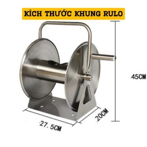 [G01- TẶNG COMBO 5 KHỚP NỐI NHANH] Khung Rulo Inox chuyên cuộn dây mềm dùng để tưới cây, rửa xe, vệ sinh nhà cửa...