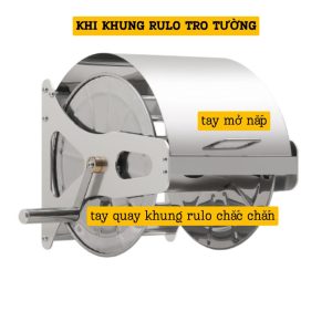 [G04] Khung Rulo inox 2in1 cuộn dây cao áp, dây mềm tưới cây, rửa xe
